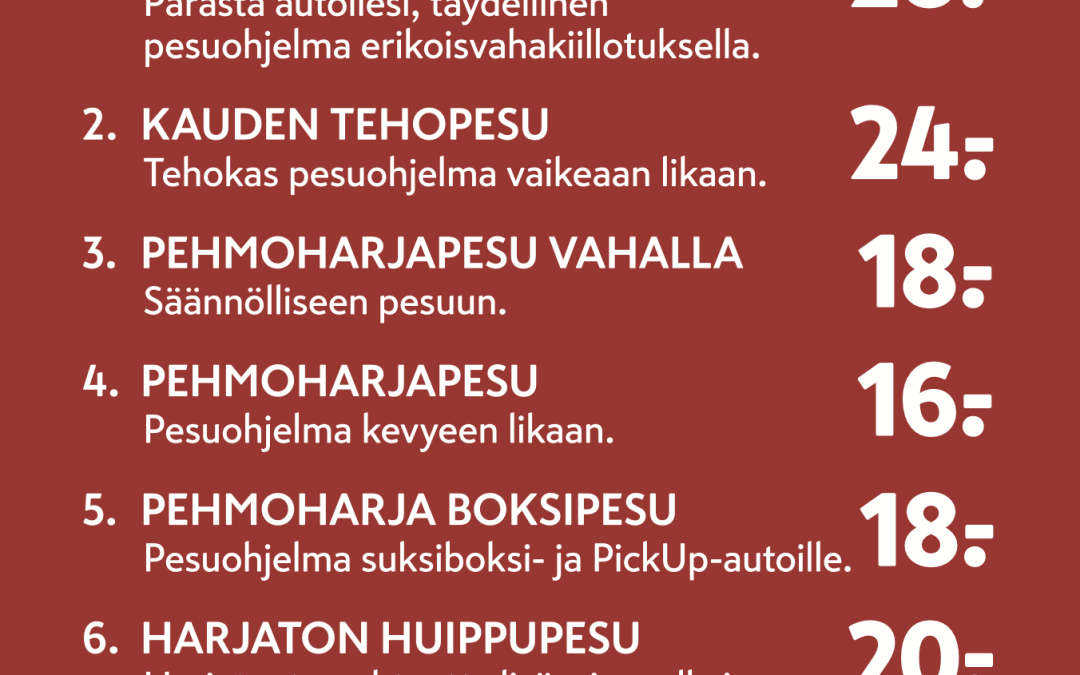 Autopesulamme pesuri on uusittu!